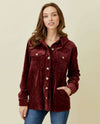 MYSTREE 60359 CORDUROY SHIRT JACKET WITH HOOD WINE