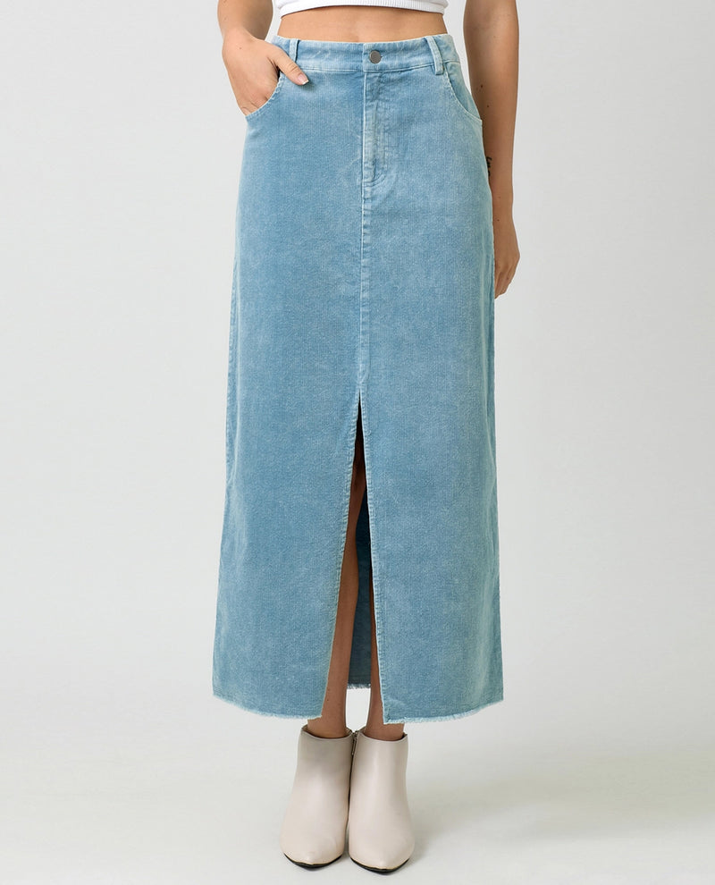 MYSTREE 60742 CORDUROY SKIRT WASHED BLUE