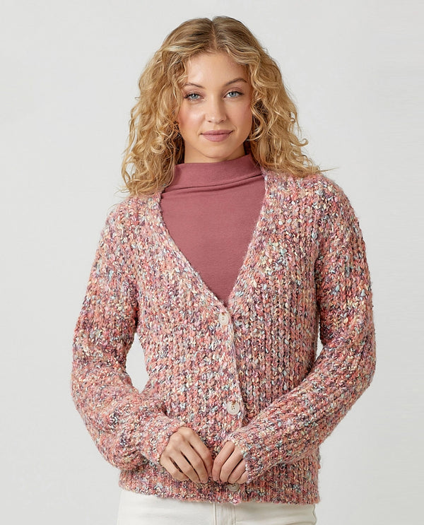 MYSTREE 60763 MIXED YARN SWEATER CARDIGAN BERRY MIX