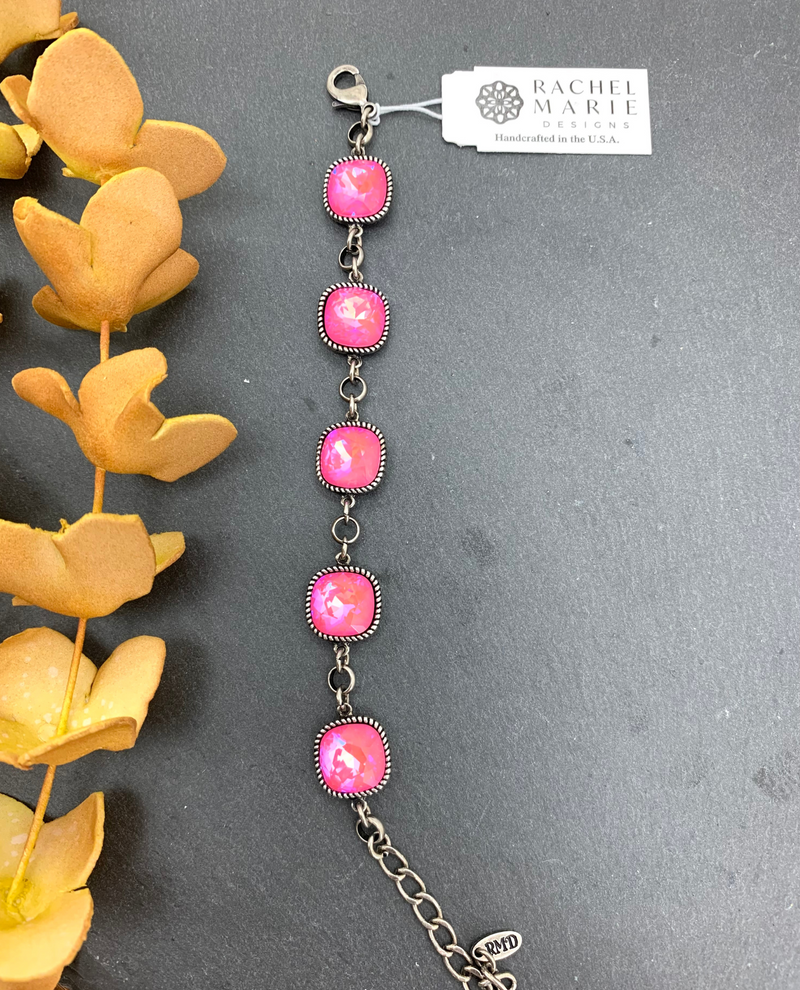 RACHEL MARIE DESIGNS RAVEN BRACELET LOTUS PINK