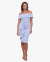 XSCAPE 4904X WRENLEY OFF SHOULDER CREPE DRESS sky blue