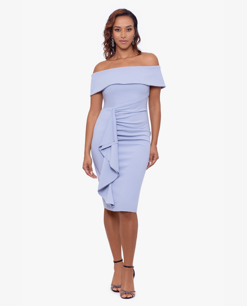 XSCAPE 4904X WRENLEY OFF SHOULDER CREPE DRESS XSCAPE 4904X WRENLEY OFF SHOULDER CREPE DRESS