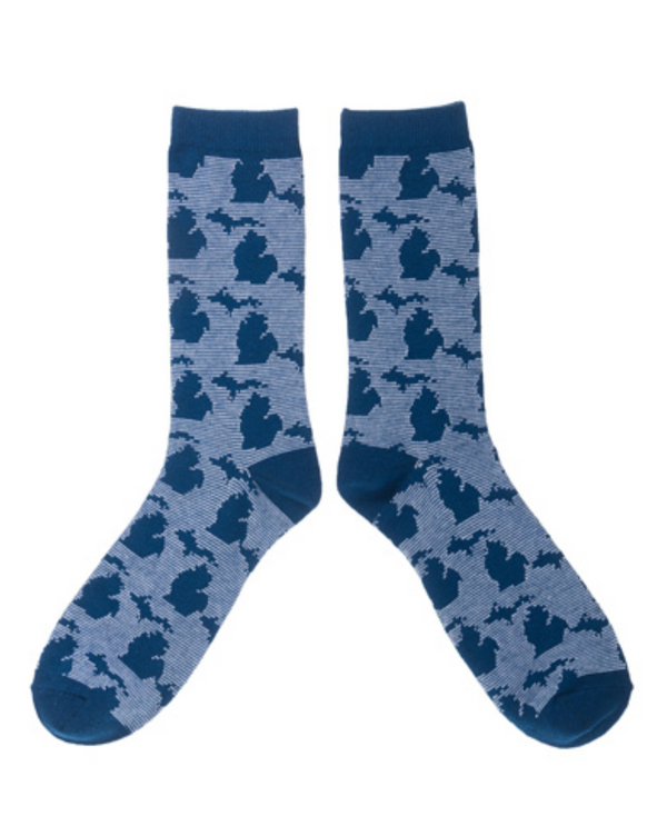 MICHIGAN MAP BLUE SOCKS SMI920-BL