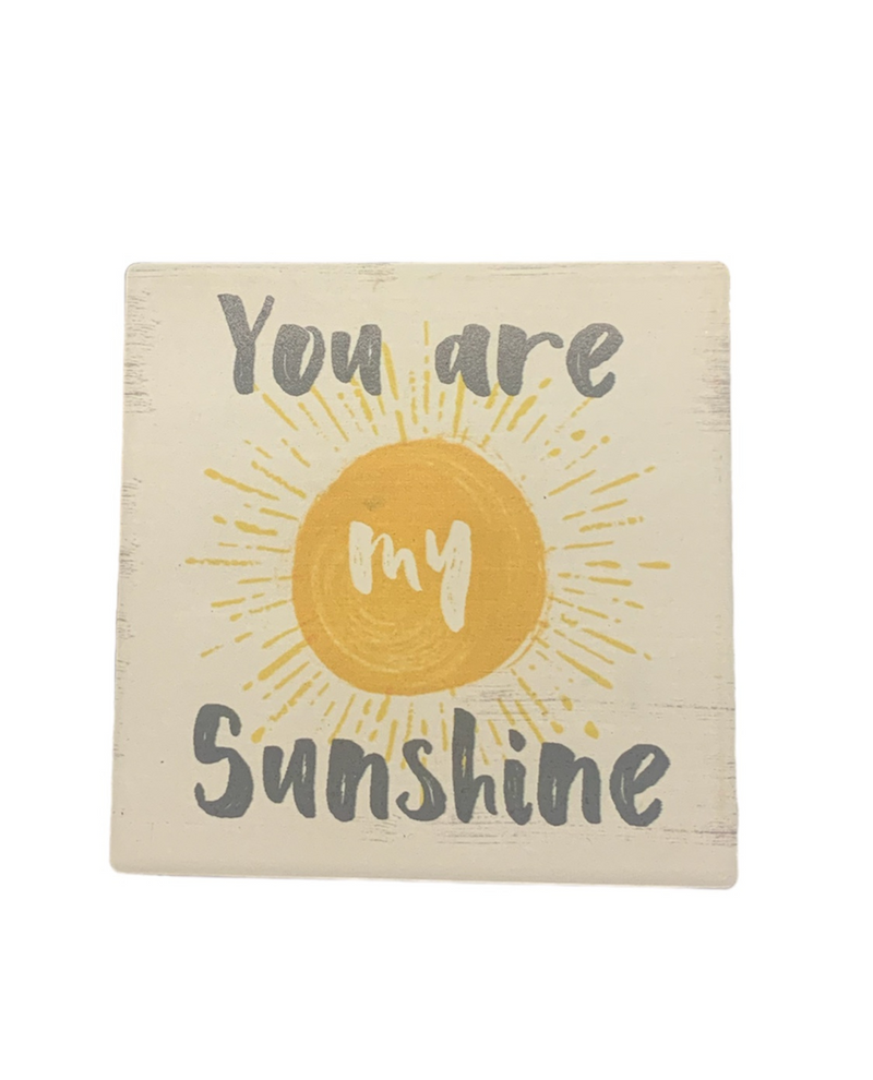 SQUARE ABSORBENT STONEWARE COASTERS SUNSHINE