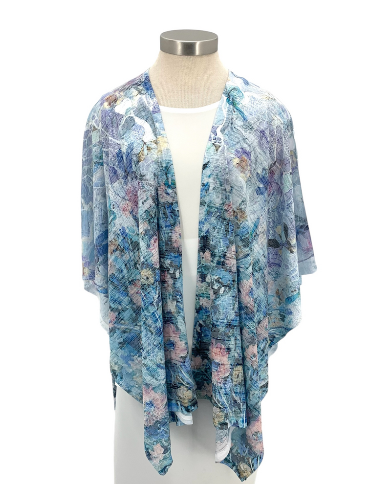 INOAH C241BO PRINT SHAWL CAMELIAS-MM69