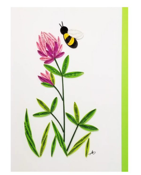 ICONIC QUILLING 340 RED CLOVER 5X7 CARD