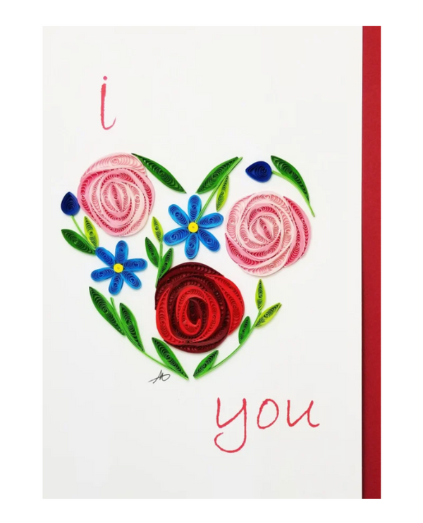 ICONIC QUILLING 610 I HEART YOU 5X7 CARD