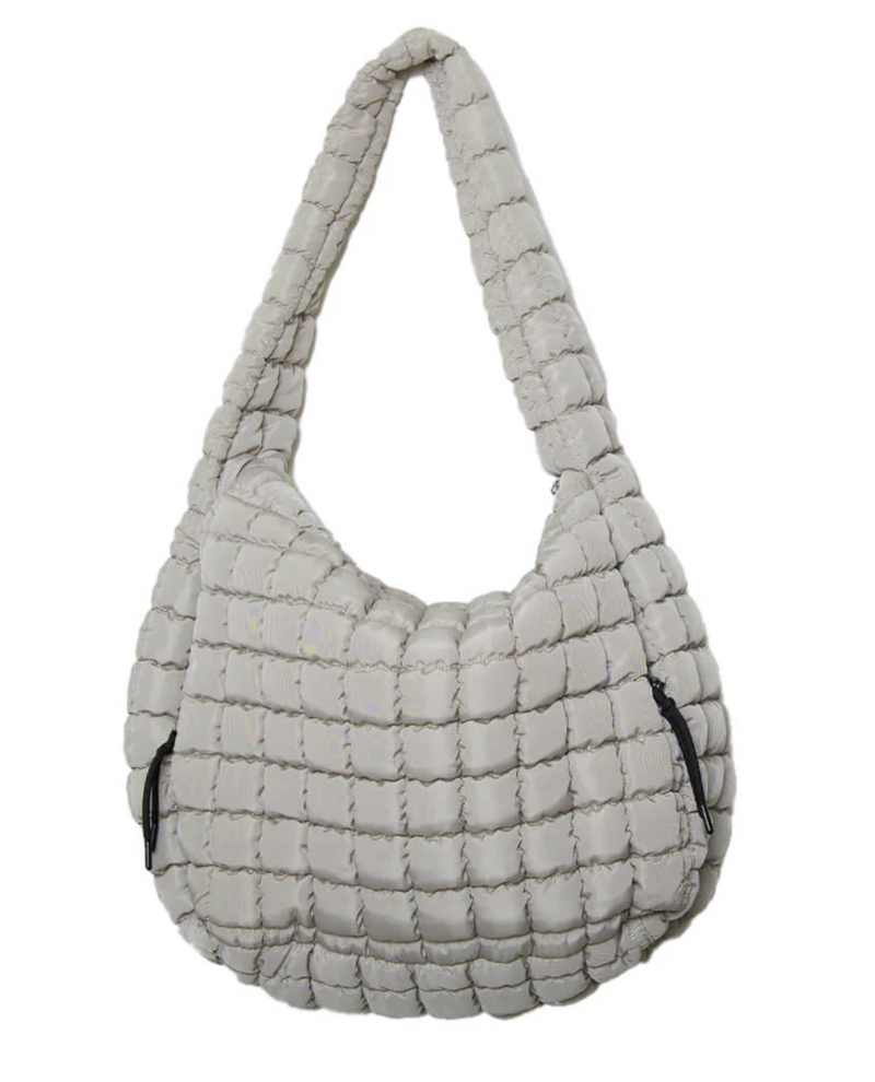 KATYDID OVERSIZED QUILTED HOBO TOTE BAG KDC-TB-25 sand