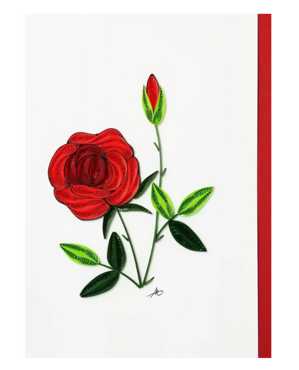 ICONIC QUILLING 324 ROSE 5X7 CARD