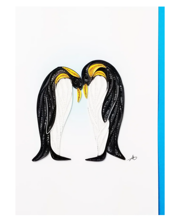 ICONIC QUILLING 260 PENGUIN COUPLE 5X7 CARD