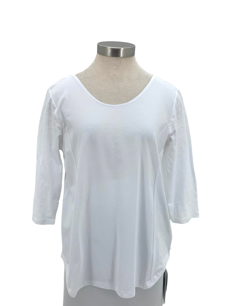 NEON BUDDHA 12169 REVERSIBE 3/4 SLEEVE TOP WHITE