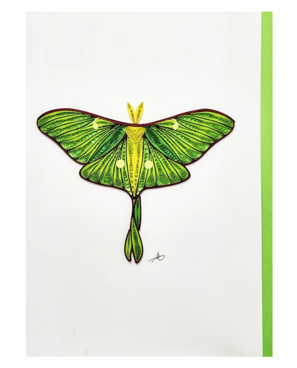 ICONIC QUILLING 292 MOTH 5X7 CARD