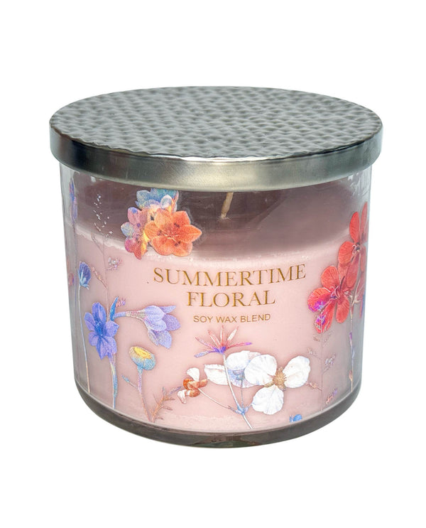 74285-CD SUMMERTIME FLORAL CANDLE