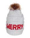 74483-F MERRY CHENILLE POM BEANIE GREY