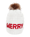 74483-F MERRY CHENILLE POM BEANIE IVORY