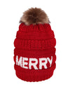 74483-F MERRY CHENILLE POM BEANIE RED