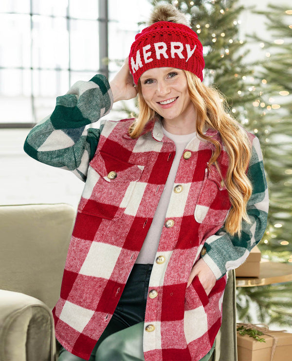 Holly & Pine Plaid Shacket 74812