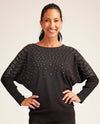 SALOOS 7499-A DOLMAN STONE BEDAZZLED TOP black