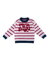Merry & Bright Striped Chenille Letter Youth Sweater 75922
