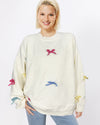 CLAIRE COLORFUL BOWS SWEATER ANN75944-F IVORY