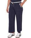 RUBY RD 76903 RIBBED WIDE LEG STRETCH PANTS NAVY