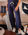 RUBY RD 76903 RIBBED WIDE LEG STRETCH PANTS NAVY