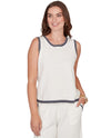 RUBY RD 76962 SCOOP NECK RIBBED TANK TOP IVORY