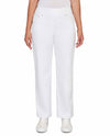 RUBY RD 77902 EMBROIDERED ANKLE PANT WHITE