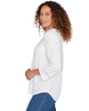 RUBY RD 77955 TEXTURED DETAIL SCOOP NECK TOP WHITE