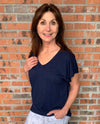 MADE IN ITALY 810761 V NECK SHORT SLEEVE T SHIRT NAVY