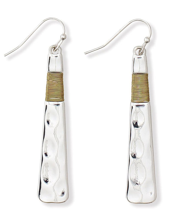 TWO TONE HAMMERED EARRING  8109264