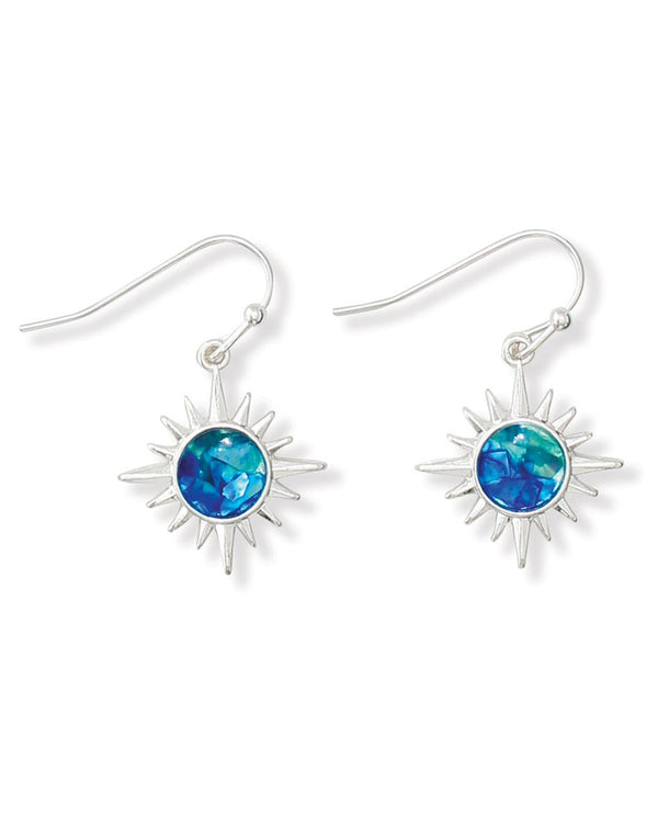 SILVER BURST WITH BLUE EARRING 8109600