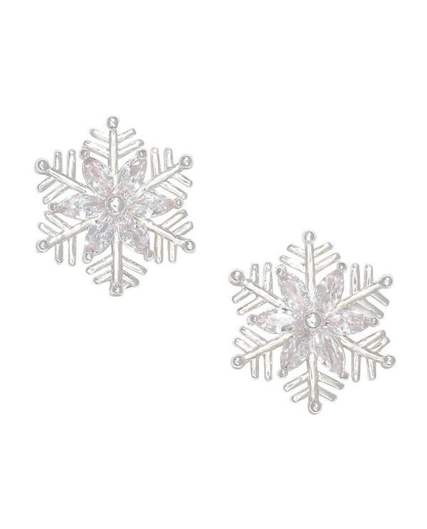 PERIWINKLE SILVER SNOWFLAKE WITH CRYSTAL EARRING 8120347