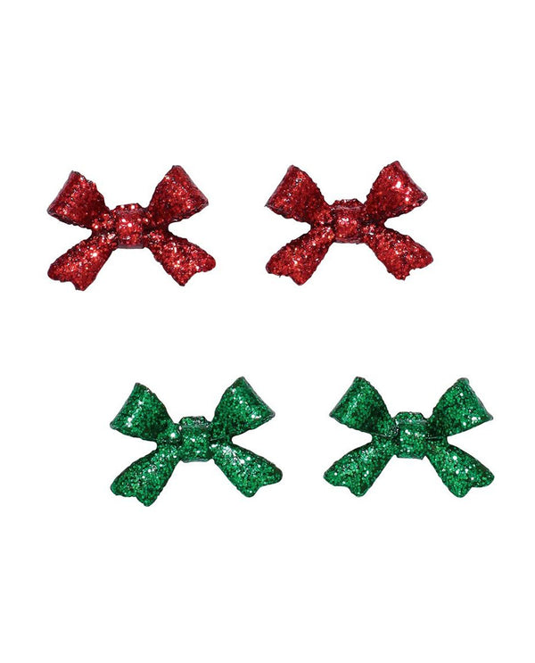 PERIWINKLE DUO GLITTER BOW EARRINGS 8120577