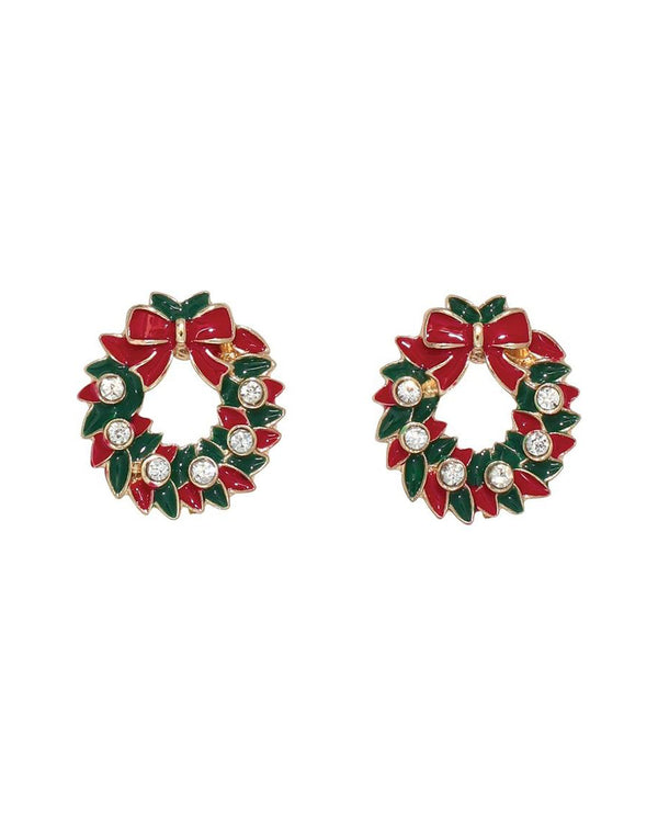 PERIWINKLE CHRISTMAS WREATH WITH CRYSTAL EARRINGS 8120828