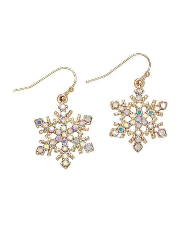 GOLD SNOWFLAKE AB CRYSTALS EARRING 8120833