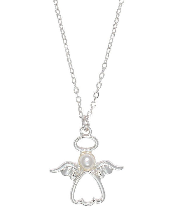 PERIWINKLE SILVER ANGEL WITH PEARL NECKLACE 8180333