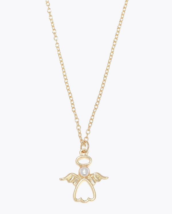 PERIWINKLE GOLD ANGEL WITH PEARL NECKLACE 8180353