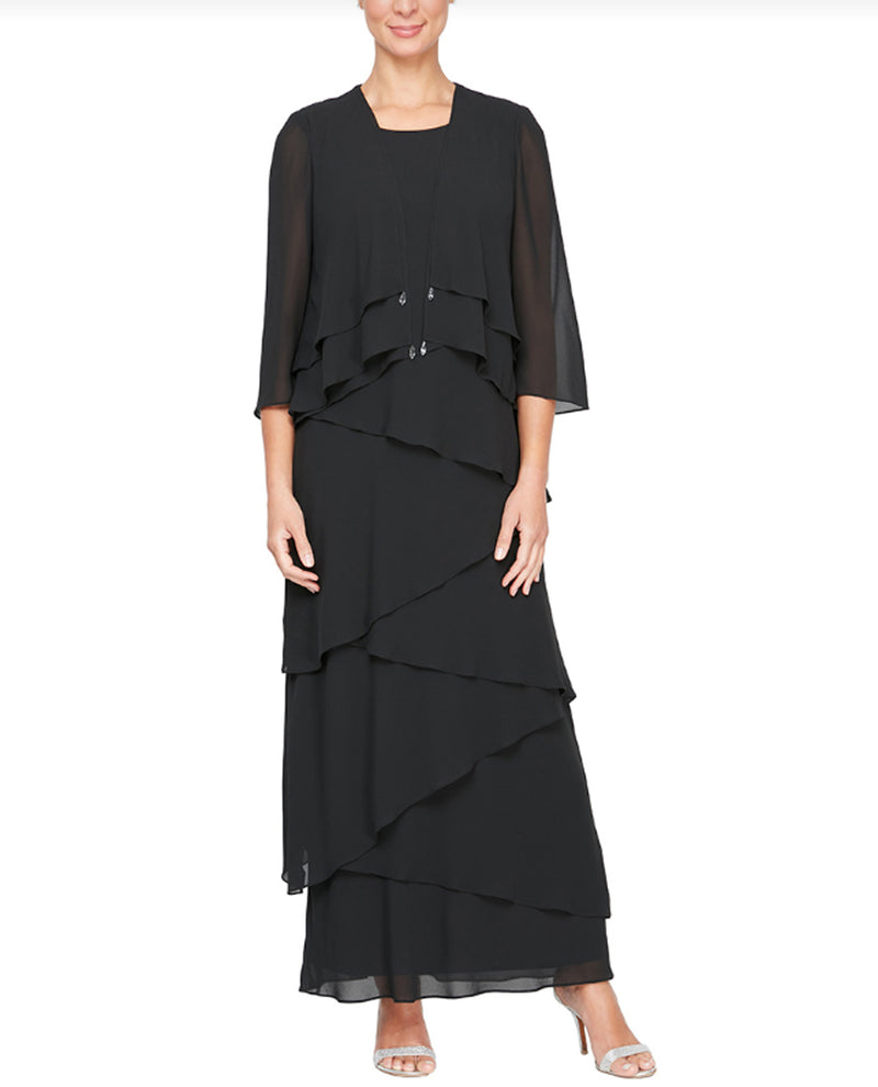 Alex Evening 8192001 Asymmetrical Tiered With Jacket | Mother Of The Bride Dress Alex Evening 8192001 Asymmetrical Tiered With Jacket | Mother Of The Bride Dress