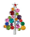 PERIWINKLE MULTI JEWELED CHRISTMAS TREE BROOCH 8240022