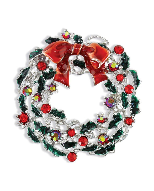 PERIWINKLE CHRISTMAS WREATH BROOCH 8240023
