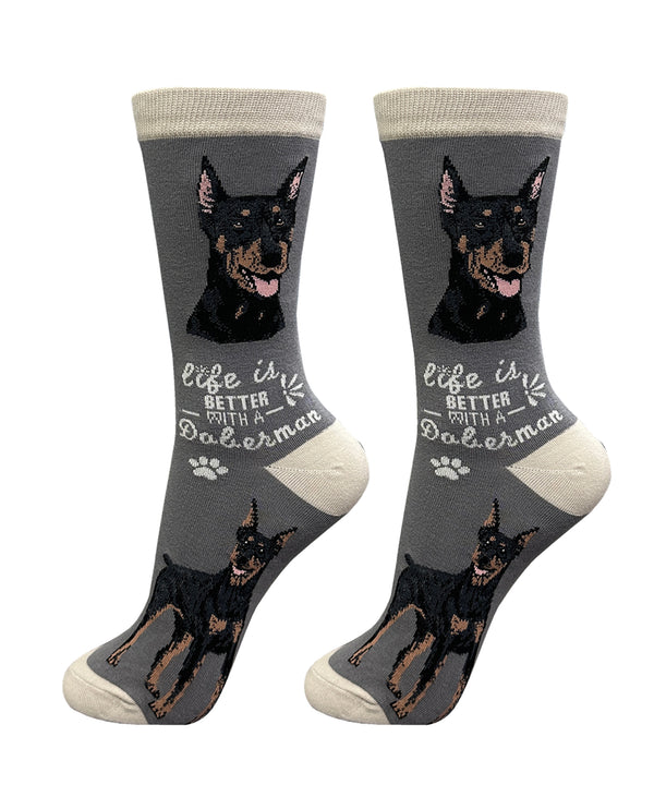 840-101 DOBERMAN LIFE IS BETTER SOCK