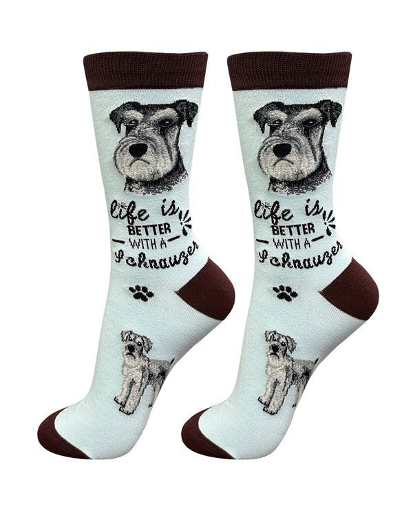 840-105 SCHNAUZER LIFE IS BETTER SOCKS