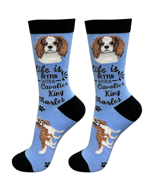 840-18 CAVALIER KING CHARLES LIFE IS BETTER SOCK