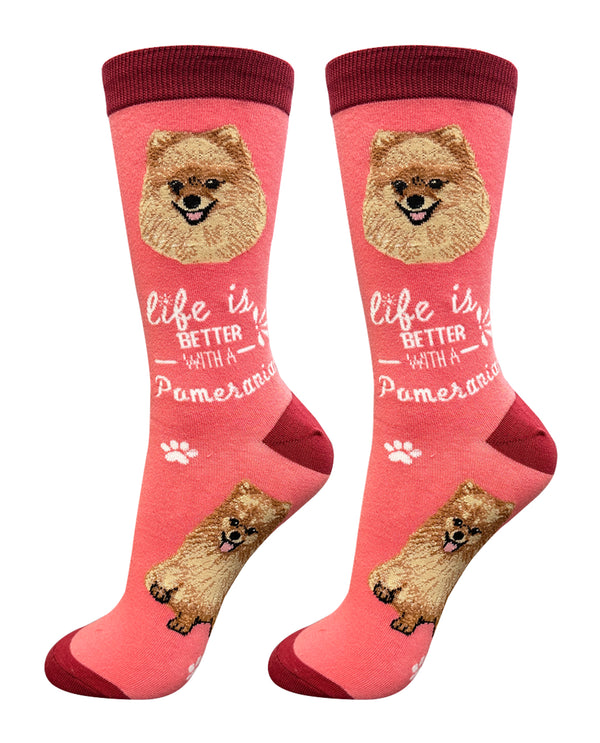 840-27 POMERANIAN LIFE IS BETTER SOCK