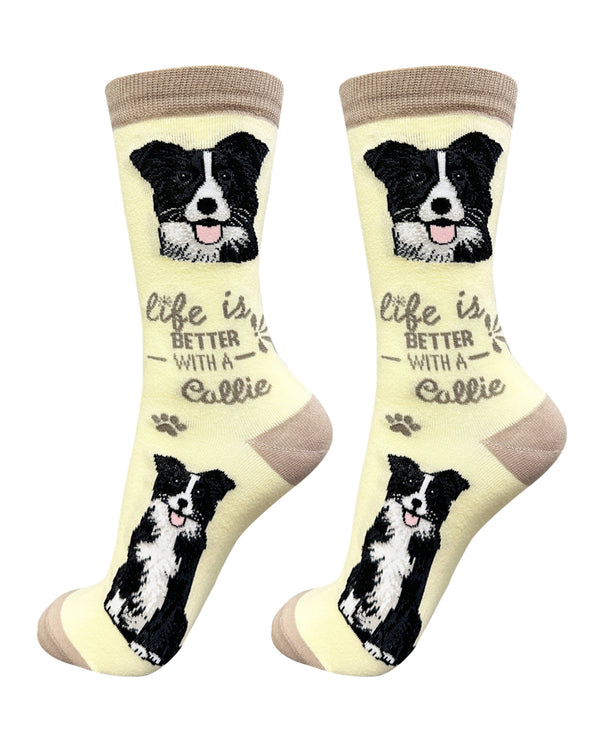 840-5 BORDER COLLIE LIFE IS BETTER SOCK