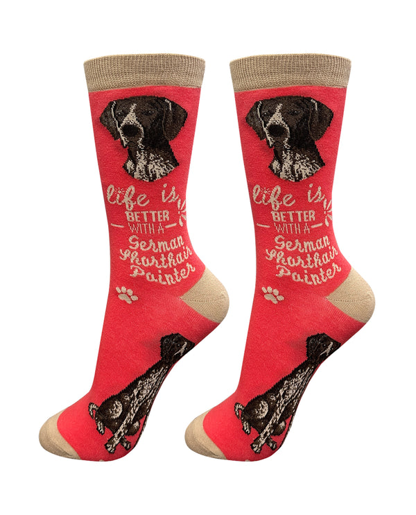 840-83 GERMAN SHORTHAIRED POINTER LIFE IS BETTER SOCK