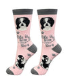 840-87B SHIH TZU-BLACK LIFE IS BETTER SOCK