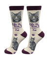 841-8 TABBY-SILVER LIFE IS BETTER SOCK