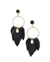 84679A WARM TONE PETAL EARRINGS BLACK